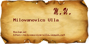 Milovanovics Ulla névjegykártya